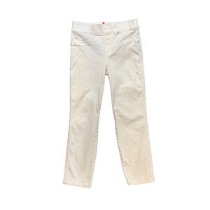 Spanx Jeans Womens S Small White Denim Pull On Crop Straight Mid Rise Stretch